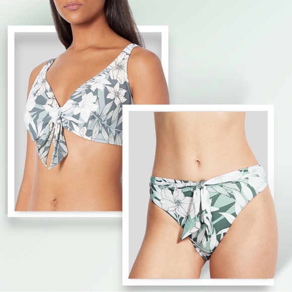 Seafolly Copacabana 2-piece Tie Front Top & Tie Front Hi Leg Bikini Bottoms - Picture 1 of 13